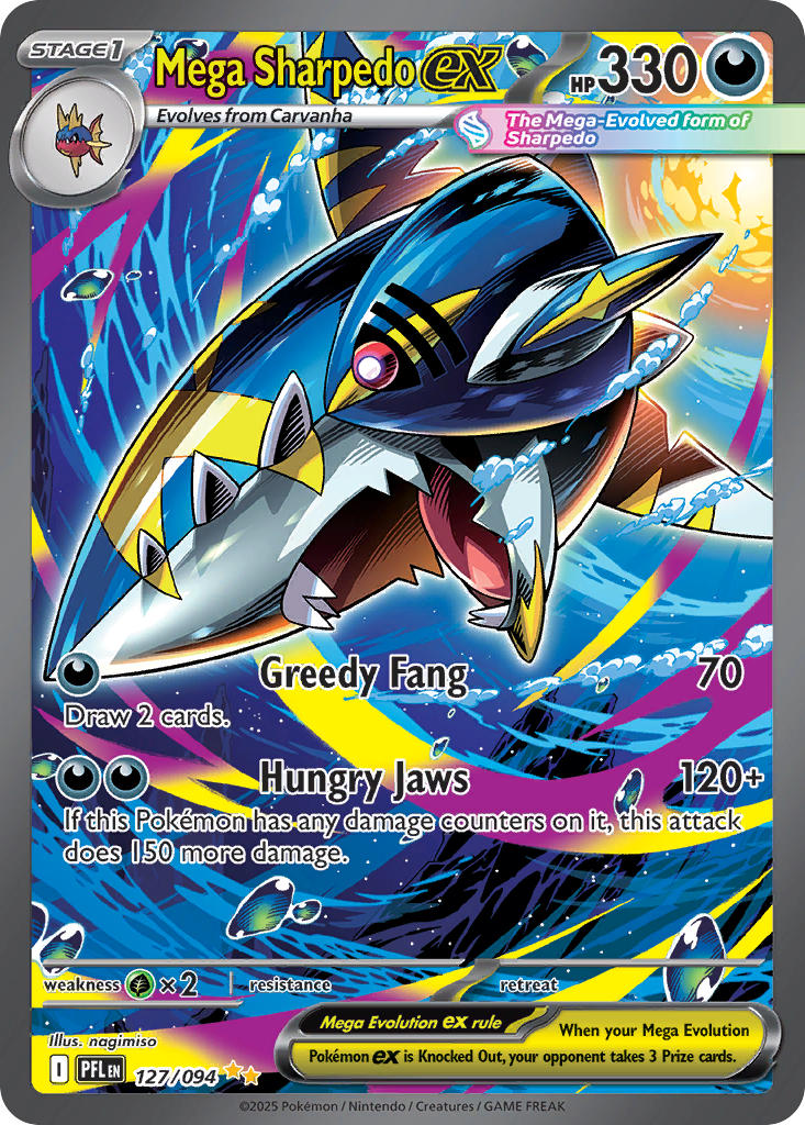Mega Sharpedo ex - 127/094 - Special Illustration Rare - Phantasmal Flames
