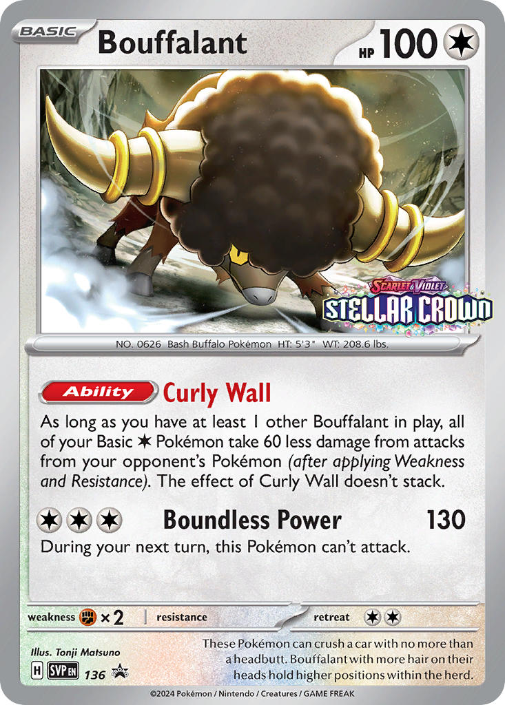 Bouffalant - 136 - Prerelease - SVP Black Star Promo