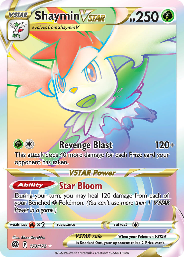 Shaymin VSTAR - 173/172 - Rainbow Rare - Brilliant Stars