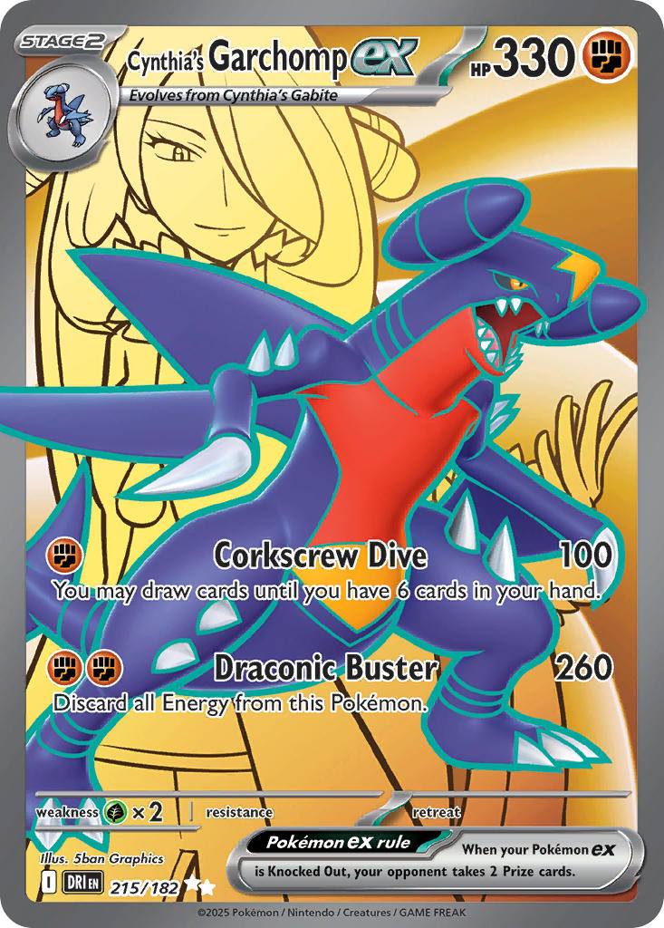 Cynthia's Garchomp ex - 215/182 - Ultra Rare - Destined Rivals