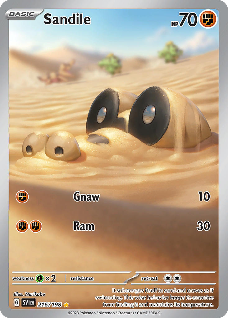 Sandile - 216/198 - Illustration Rare - Scarlet & Violet