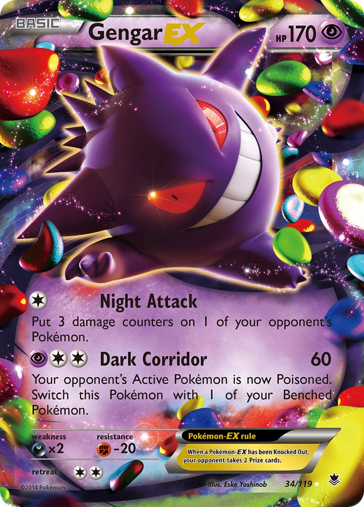 Gengar EX - 34/119 - Ultra Rare - Phantom Forces