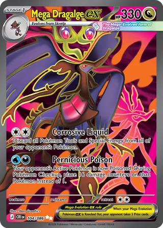 Mega Dragalge ex - 104/086 - Ultra Rare - Chaos Rising