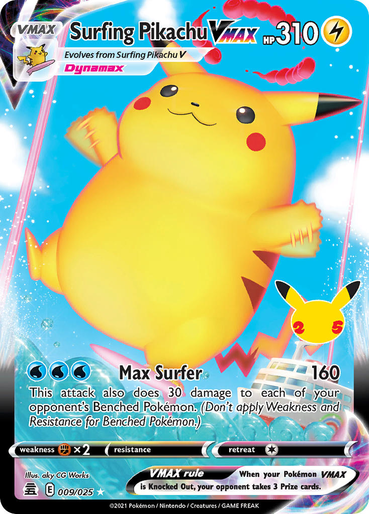 Surfing Pikachu VMAX - 009/025 - Ultra Rare - Celebrations