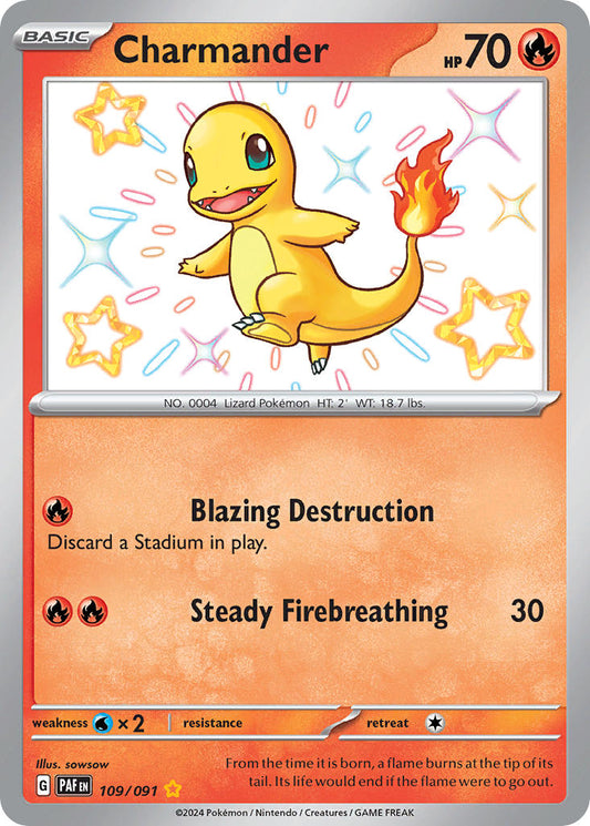 Charmander - 109/091 - Shiny Rare - Paldean Fates