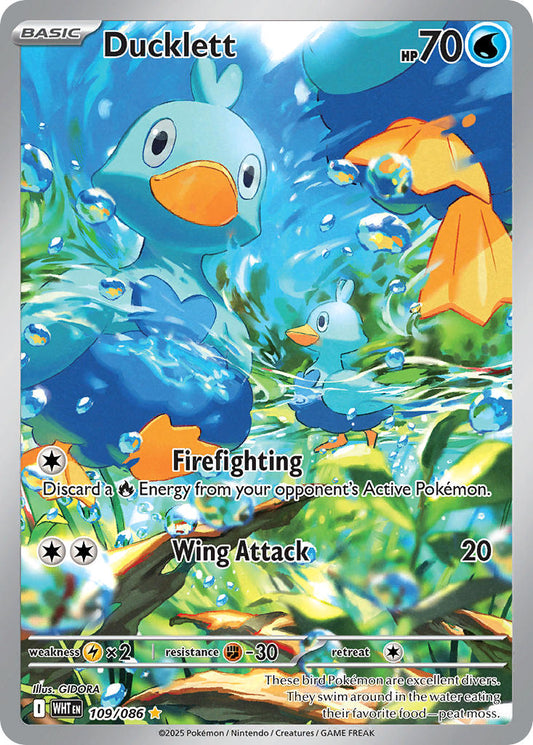 Ducklett - 109/086 - Illustration Rare - White Flare