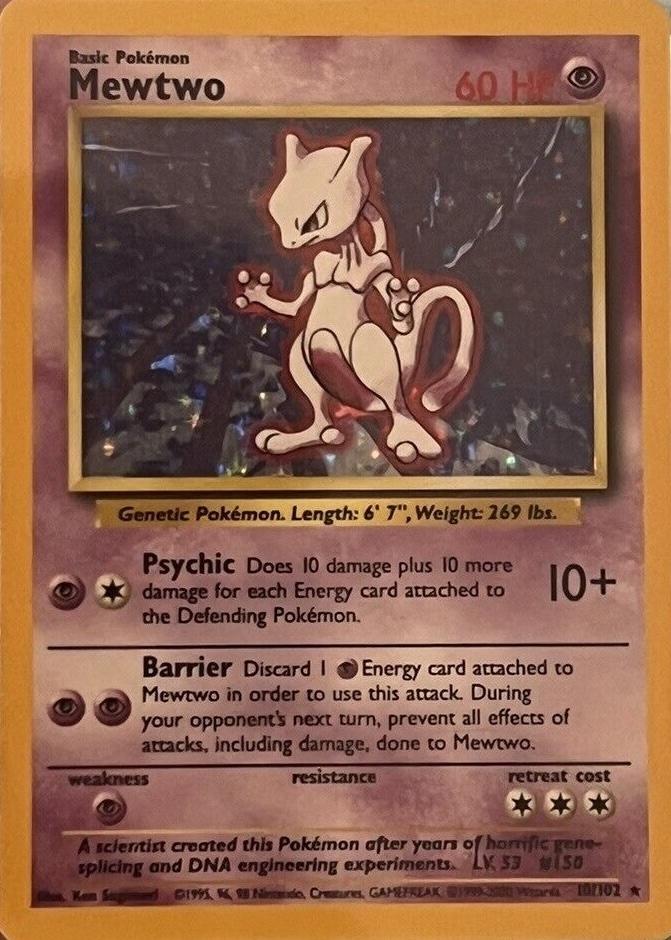 Mewtwo - 10/102 - Holo 1999-2000 - Base Set Unlimited