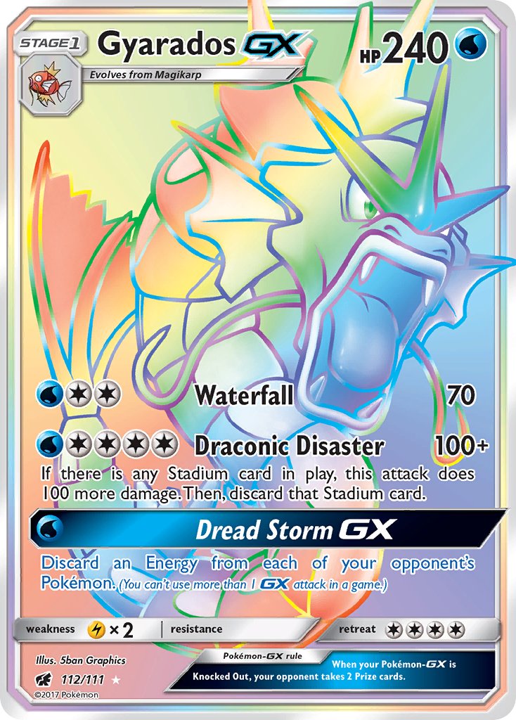 Gyarados GX - 112/111 - Rainbow Rare - Crimson Invasion