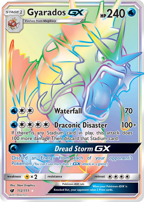 Gyarados GX - 112/111 - Rainbow Rare - Crimson Invasion