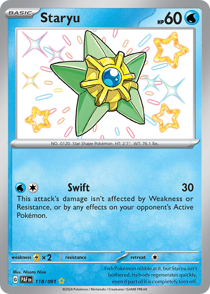 Staryu - 118/091 - Shiny Rare - Paldean Fates