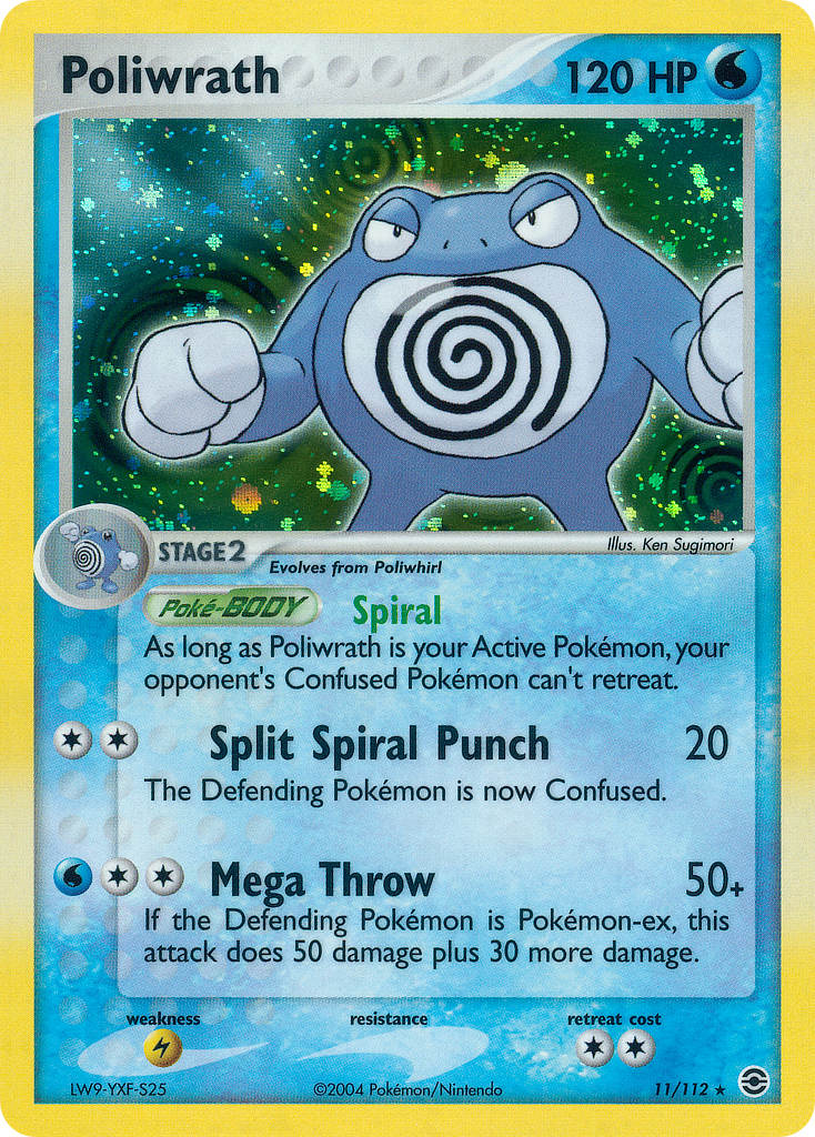 Poliwrath - 11/112 - Holo Rare - EX Fire Red & Leaf Green