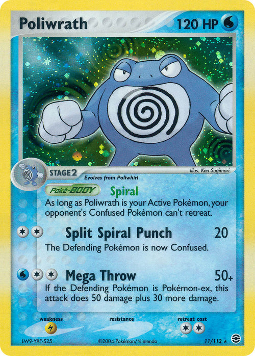 Poliwrath - 11/112 - Holo Rare - EX Fire Red & Leaf Green