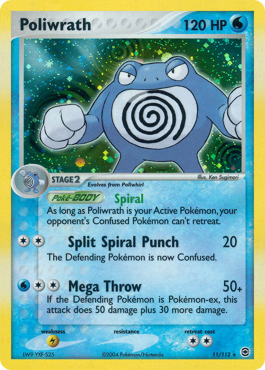 Poliwrath - 11/112 - Holo Rare - EX Fire Red & Leaf Green