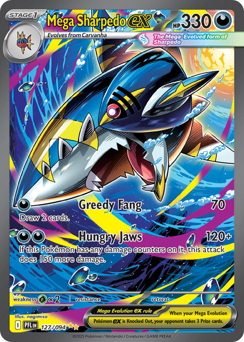 Mega Sharpedo ex - 127/094 - Special Illustration Rare - Phantasmal Flames