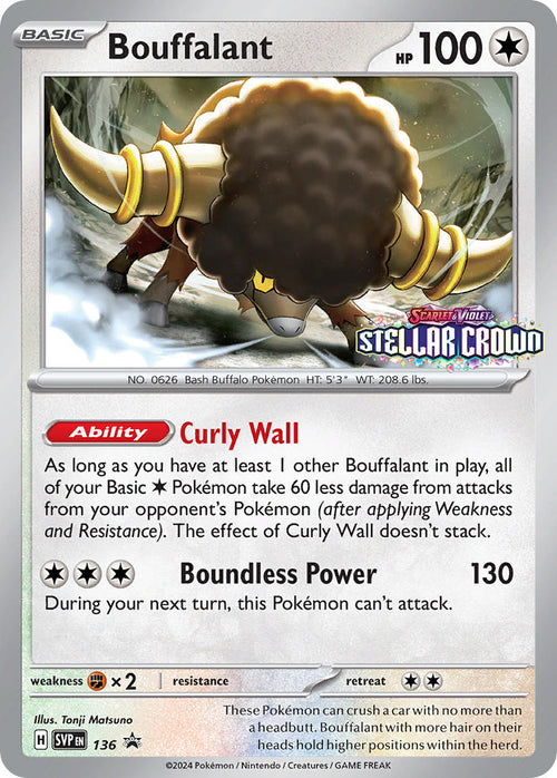 Bouffalant - 136 - Prerelease - SVP Black Star Promo