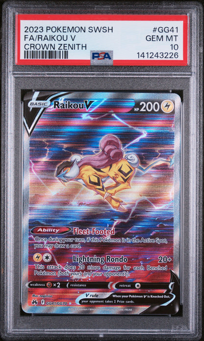 Raikou V - GG41/GG70 - Ultra Rare - Crown Zenith PSA 10