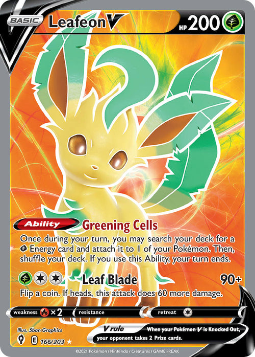 Leafeon V - 166/203 - Ultra Rare - Evolving Skies