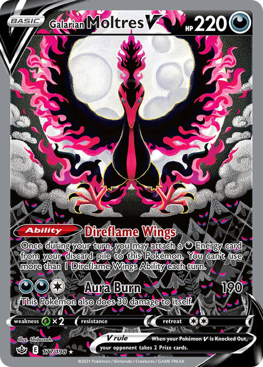 Galarian Moltres V (Alternate Full Art) - 177/198 - Ultra Rare - Chilling Reign