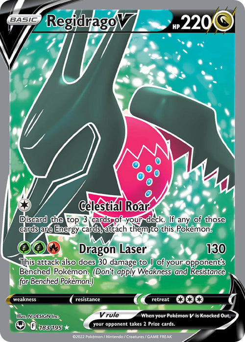 Regidrago V - 183/195 - Ultra Rare - Silver Tempest