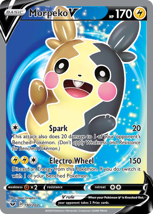Morpeko V - 190/202 - Ultra Rare - Sword & Shield