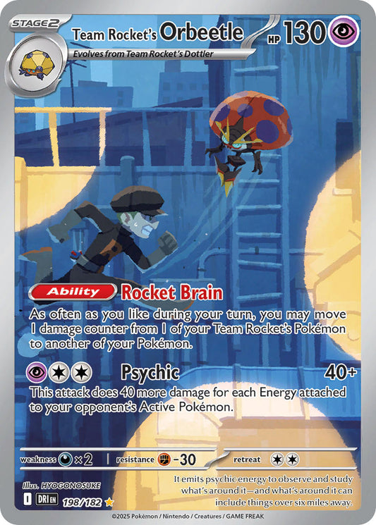 Team Rocket's Orbeetle - 198/182 - Illustration Rare - Destined Rivals