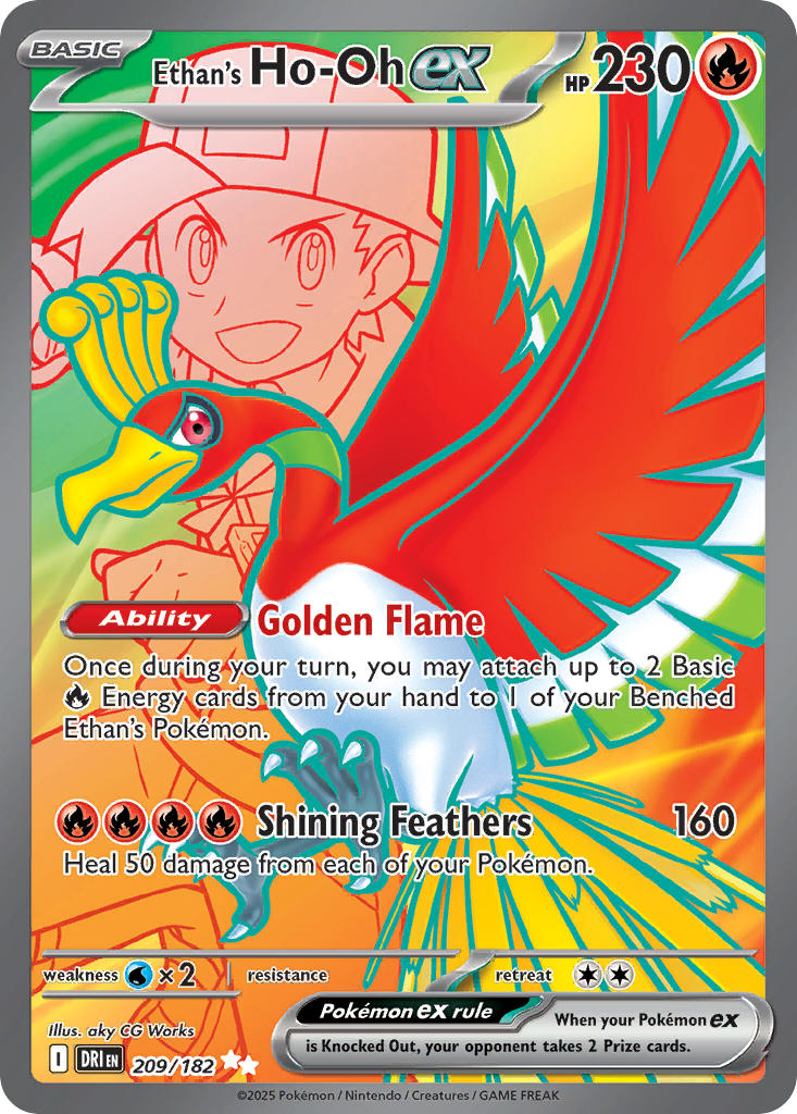 Ethan's Ho-Oh ex - 209/182 - Ultra Rare - Destined Rivals