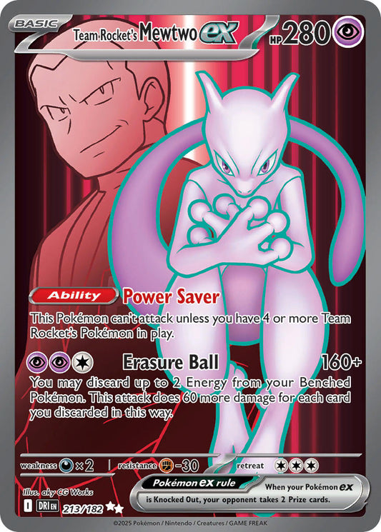 Team Rocket's Mewtwo ex - 213/182 - Ultra Rare - Destined Rivals