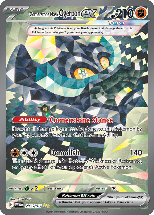 Cornerstone Mask Ogerpon ex - 215/167 - Special Illustration Rare - Twilight Masquerade