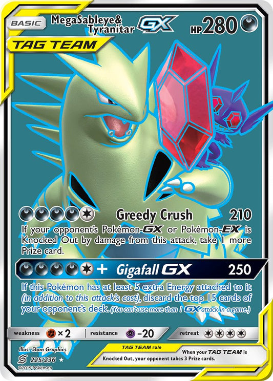 Mega Sableye & Tyranitar GX - 225/236 - Ultra Rare - Unified Minds