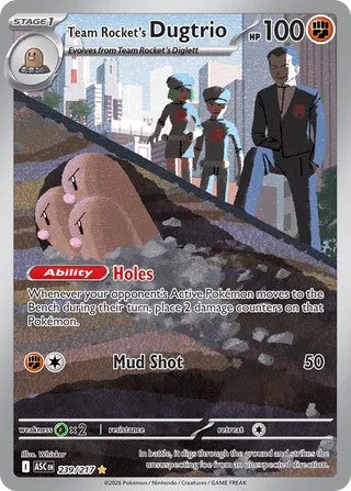 Team Rocket's Dugtrio - 239/217 - Illustration Rare - Ascended Heroes