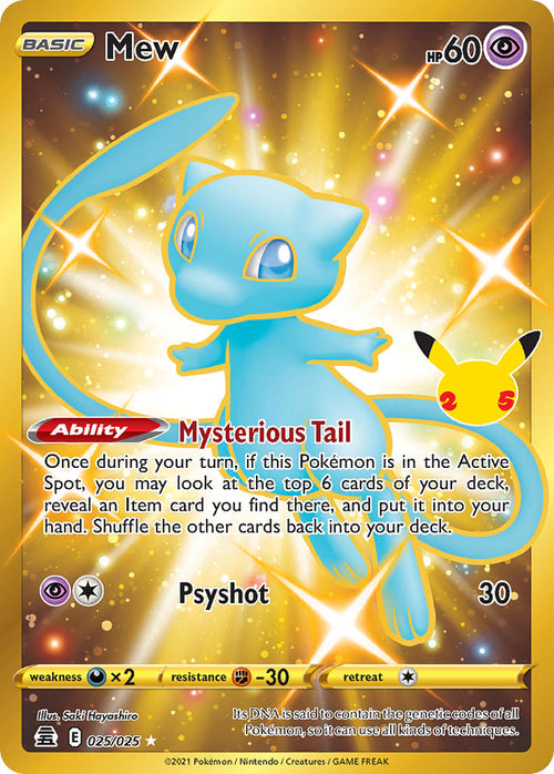 Mew - 025/025 - Secret Rare - Celebrations