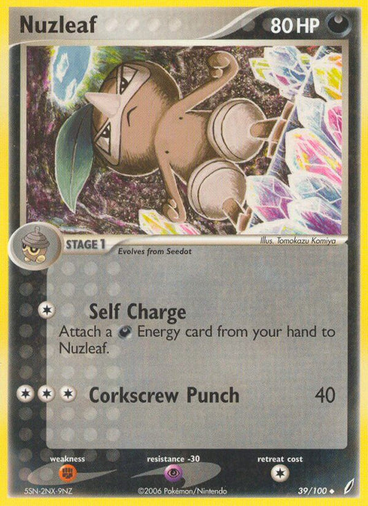 Nuzleaf - 39/100 - - EX Crystal Guardians