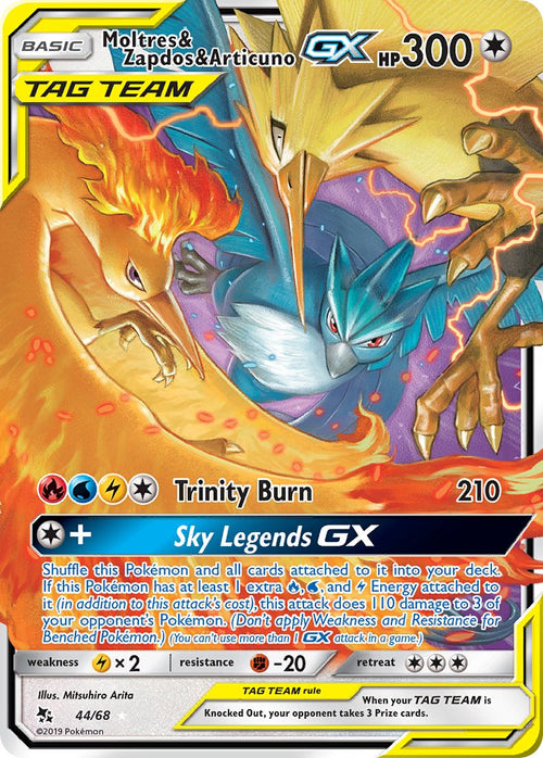 Moltres & Zapdos & Articuno GX - 44/68 - Ultra Rare - Hidden Fates