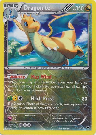 Dragonite - 51/108 - Reverse Holo - Roaring Skies