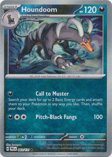 Houndoom - 063/131 - Master Ball Reverse Holo - Prismatic Evolutions