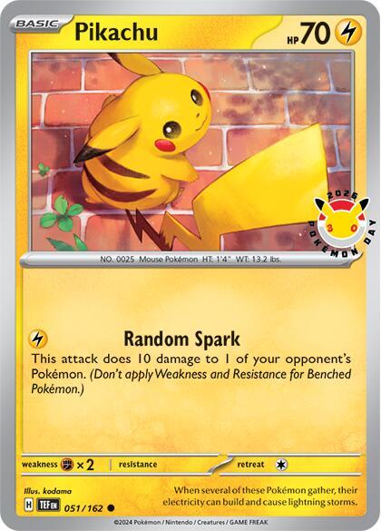 Pikachu - 051/162 -  Pokemon Day 2026 Cosmos Holo