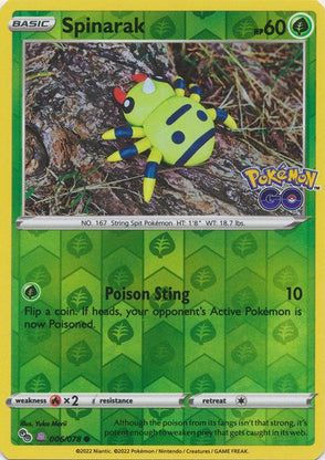 Spinarak - 006/078 - Reverse Holo Hidden Ditto - Pokemon GO