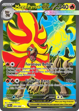 Mega Pyroar ex - 099/086 - - Chaos Rising