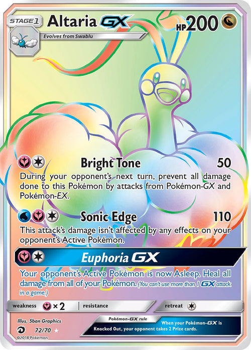 Altaria GX - 72/70 - Secret Rare - Dragon Majesty