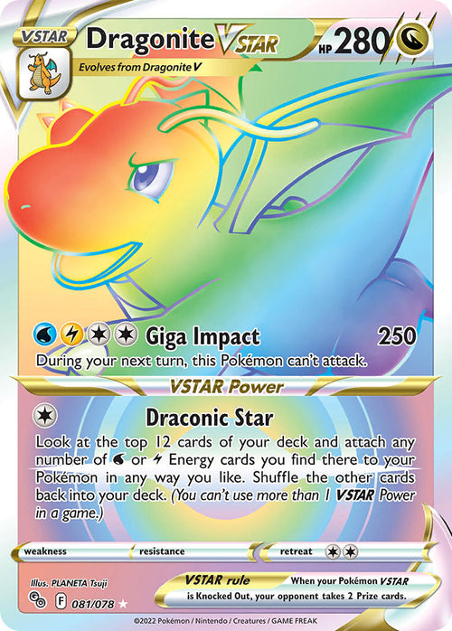 Dragonite VSTAR - 081/078 - Rainbow Rare - Pokemon GO