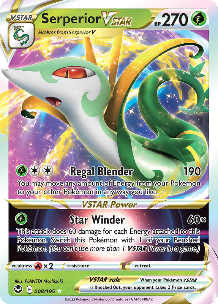 Serperior VSTAR - 008/195 - Ultra Rare - Silver Tempest