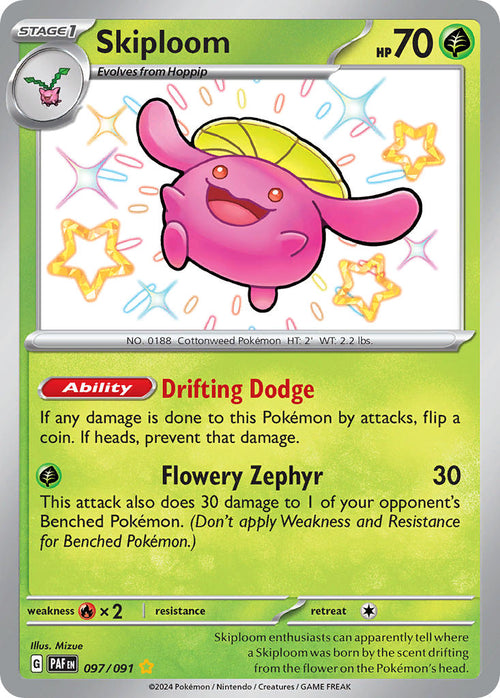 Skiploom - 097/091 - Shiny Rare - Paldean Fates