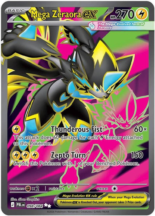 Mega Zeraora ex - 098/084 - Ultra Rare - Pitch Black