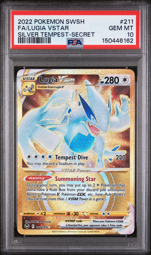 Lugia VSTAR - 211/195 - Secret Rare - Silver Tempest - PSA 10
