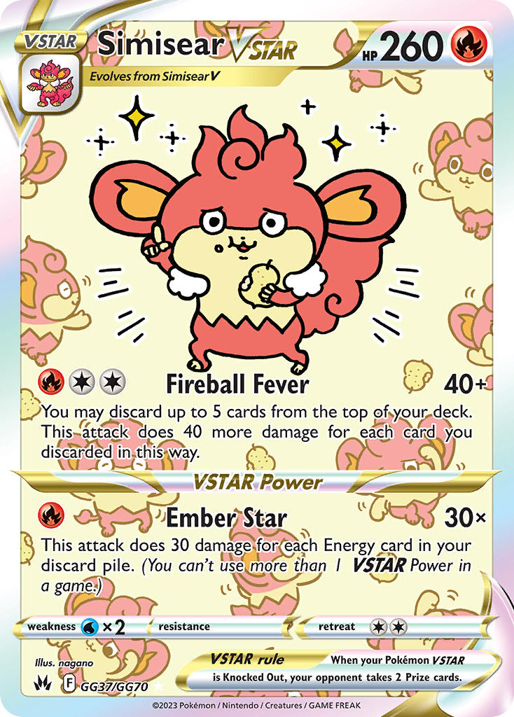 Simisear VSTAR - GG37/GG70 - Galarian Gallery - Crown Zenith