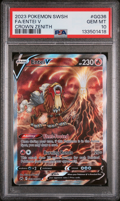 Entei V - GG36/GG70 - Trainer Gallery - Crown Zenith - PSA 10
