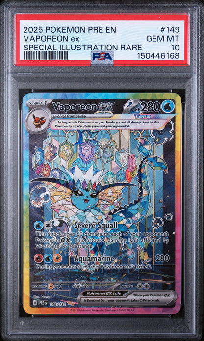 Vaporeon ex - 149/131 - Special Illustration Rare - Prismatic Evolutions - PSA 10