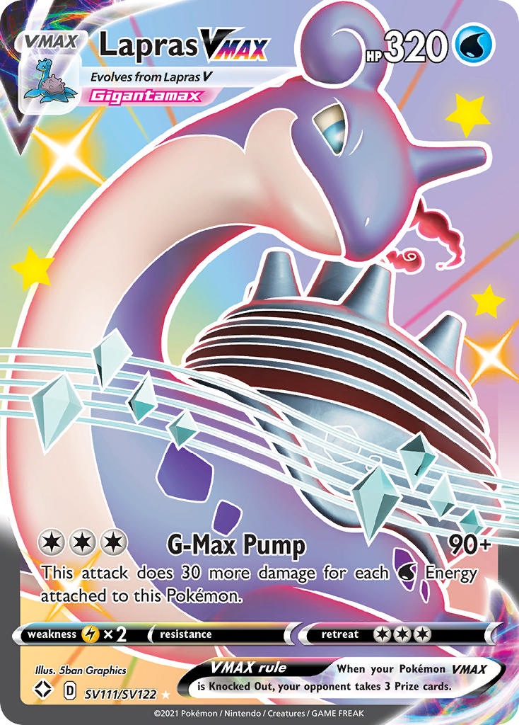 Lapras VMAX - SV111/SV122 - Shiny Holo Rare - Shining Fates
