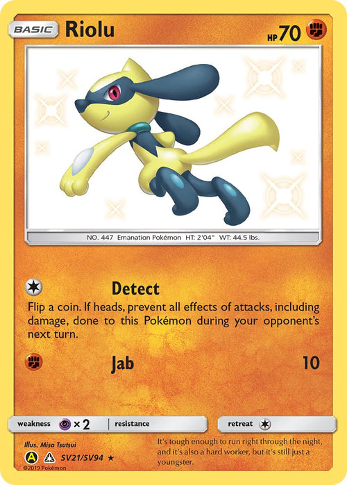 Riolu - SV21/SV94 - Shiny Holo Rare - Hidden Fates