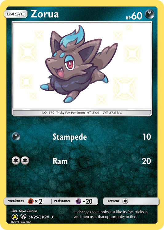 Zorua - SV25/SV94 - Shiny Holo Rare - Hidden Fates